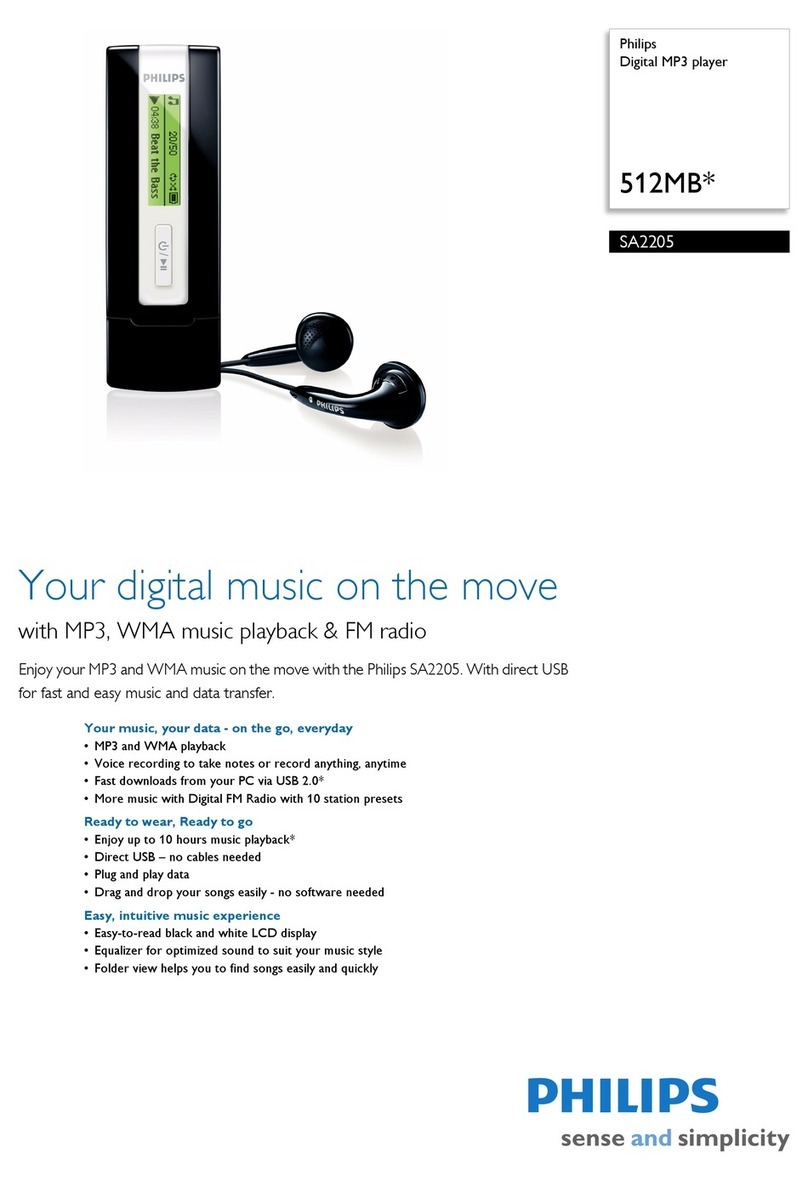 Philips SA2205 Specifications