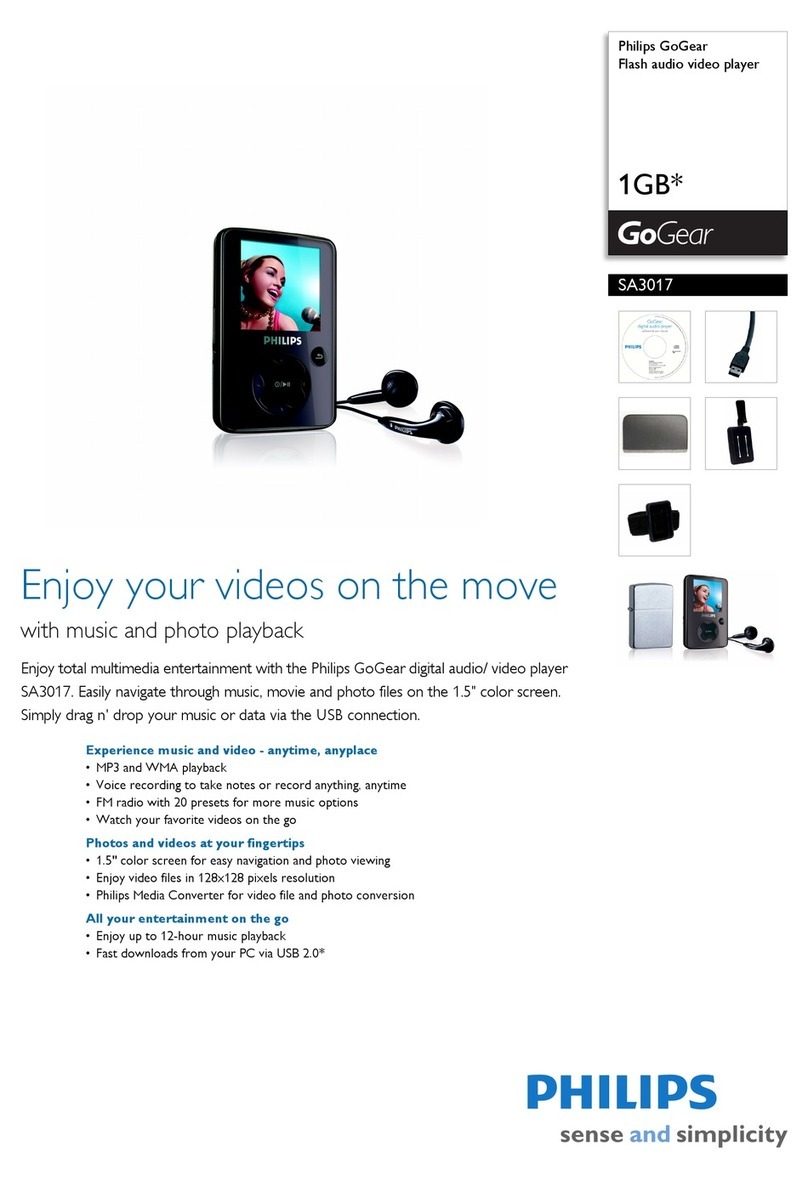 Philips GoGear SA3017 Specifications