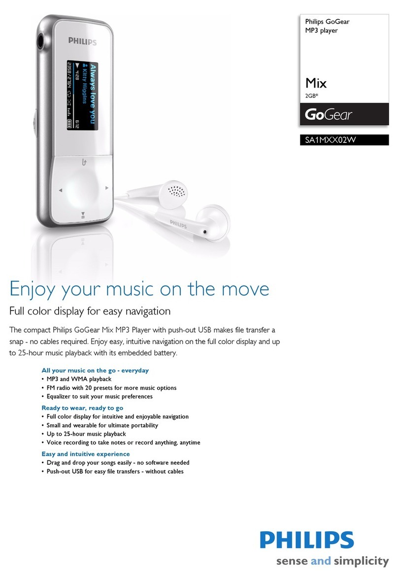 Philips GoGear Mix SA1MXX02W Specifications