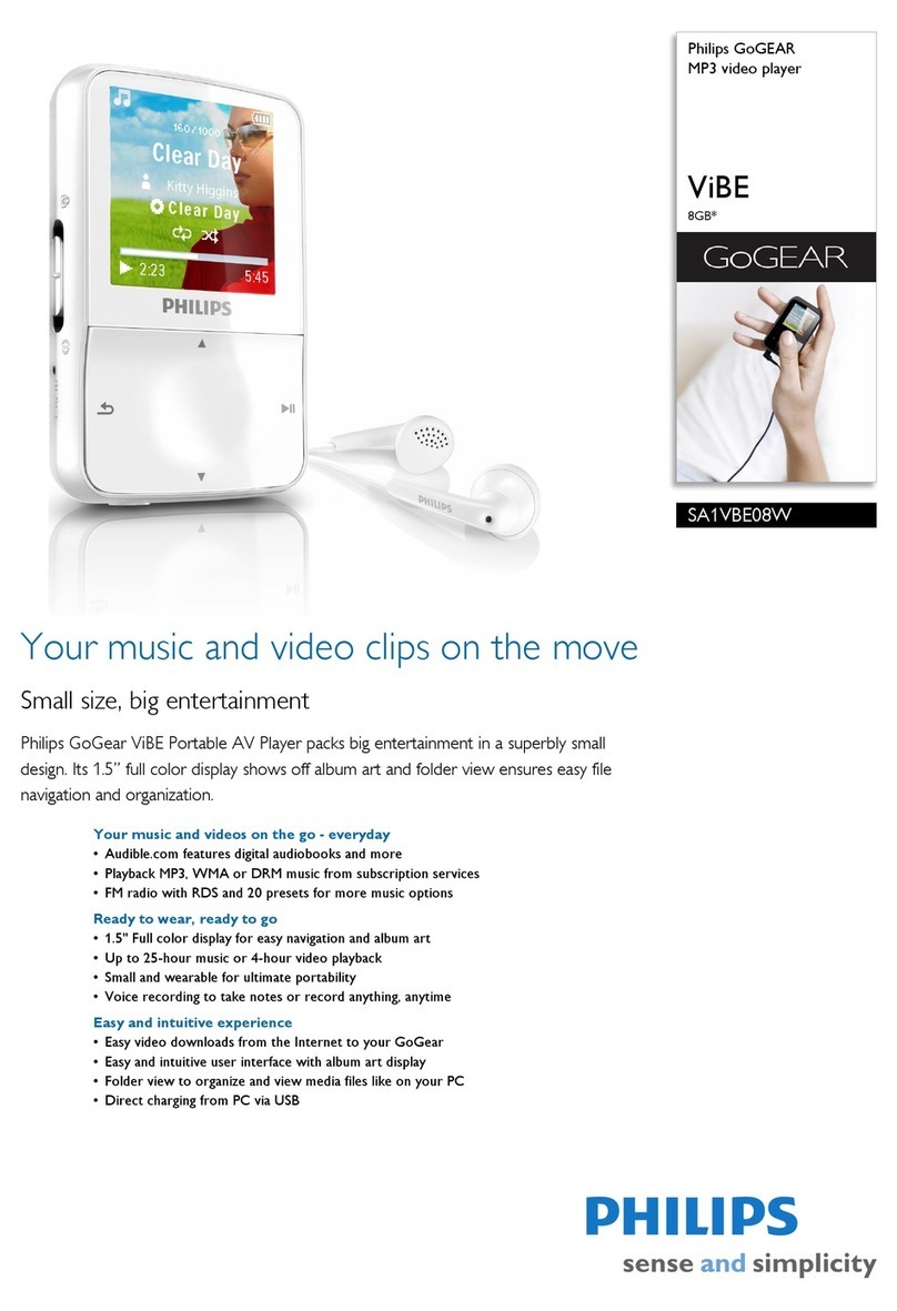 Philips GoGear ViBE SA1VBE08W User manual