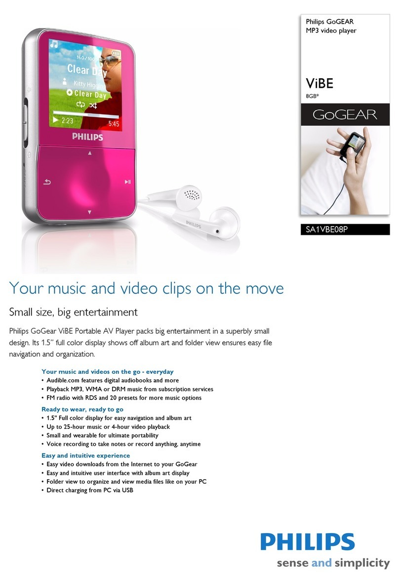Philips GoGear ViBE SA1VBE08P User manual