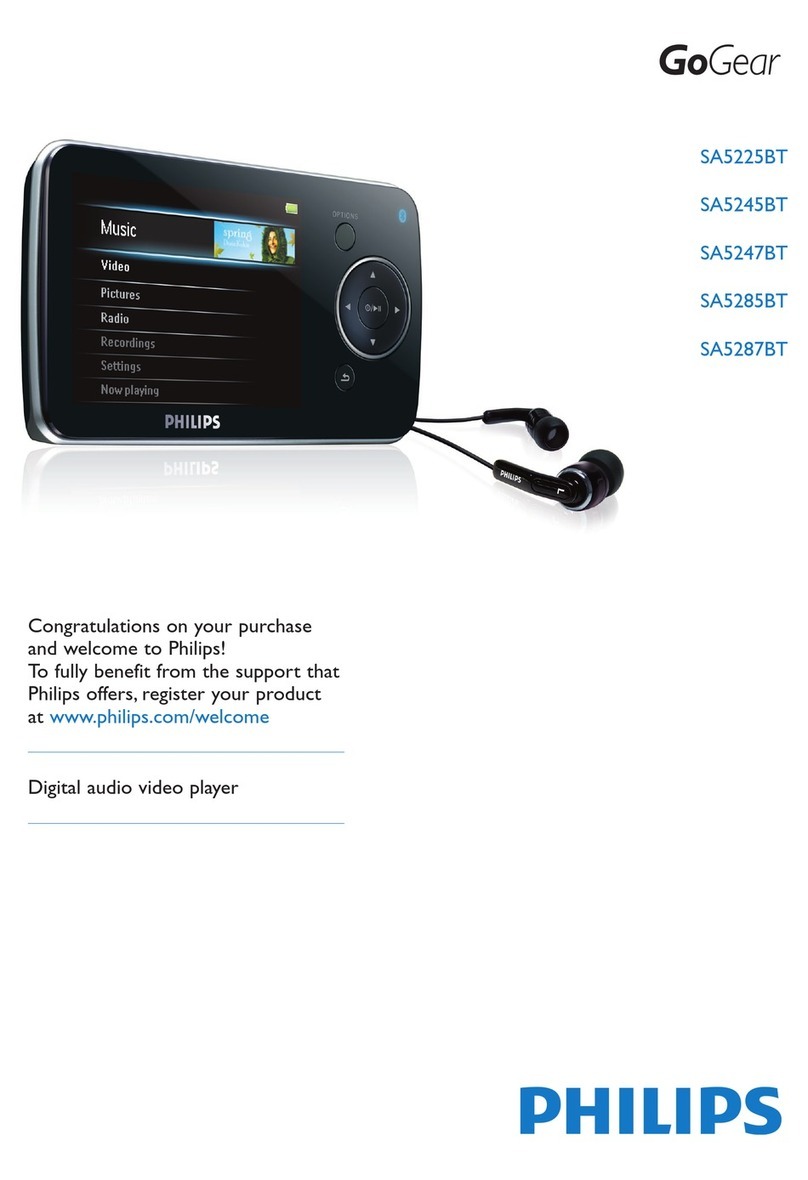 Philips GoGear SA5225BT owner's manual