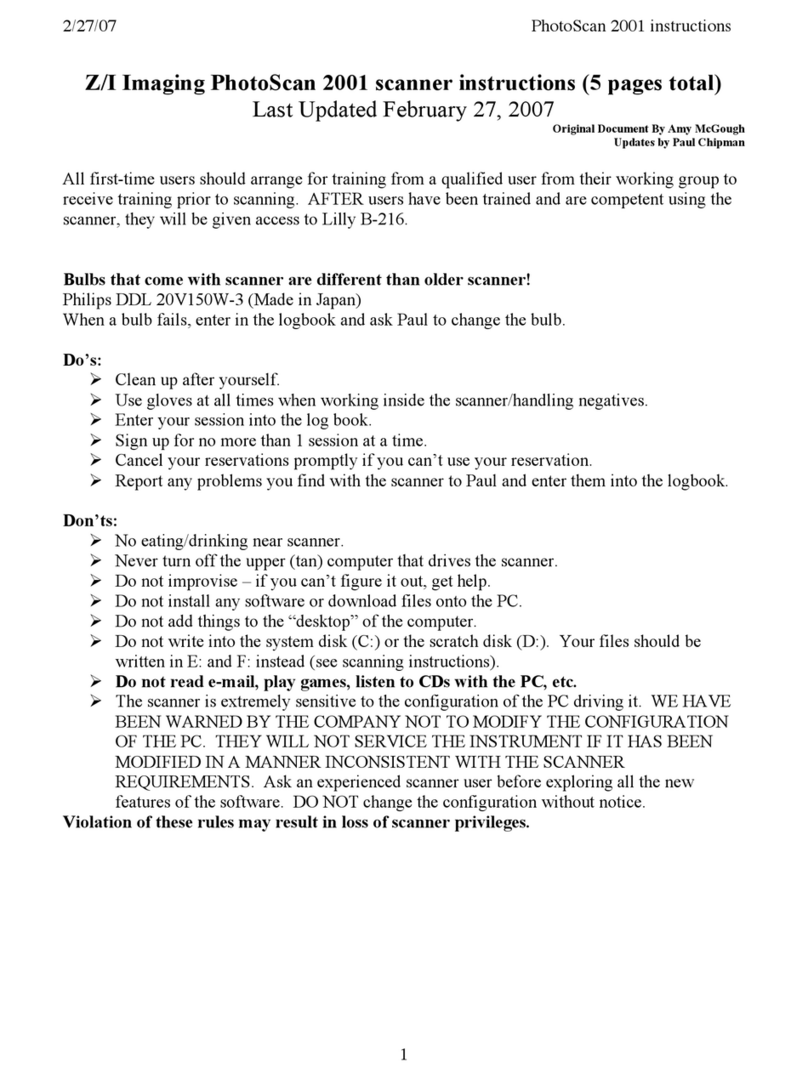 Z/I Imaging PhotoScan 2001 instructions