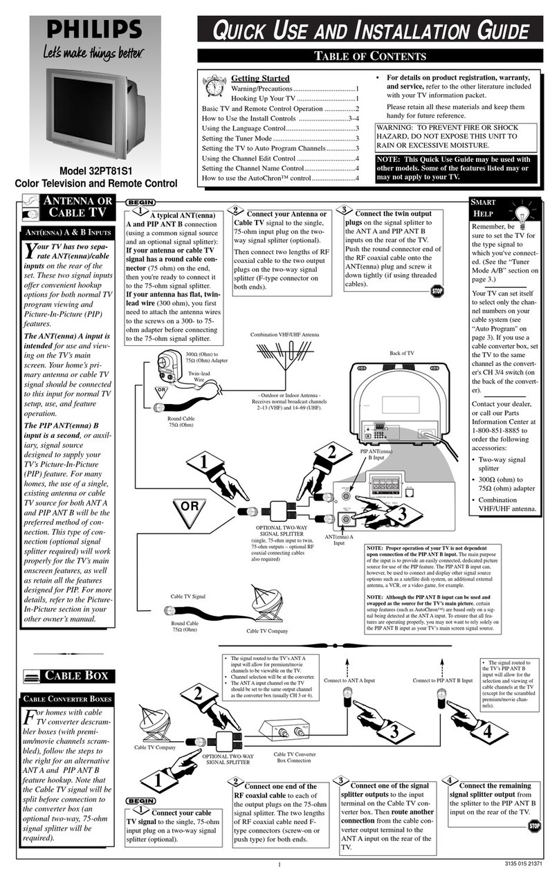Philips M-Link 32PT81S1 Quick use and setup guide