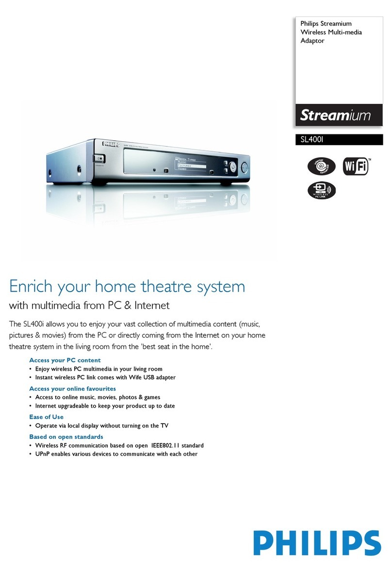 Philips Streamium SL400i User manual Philips Streamium SL400i User manual