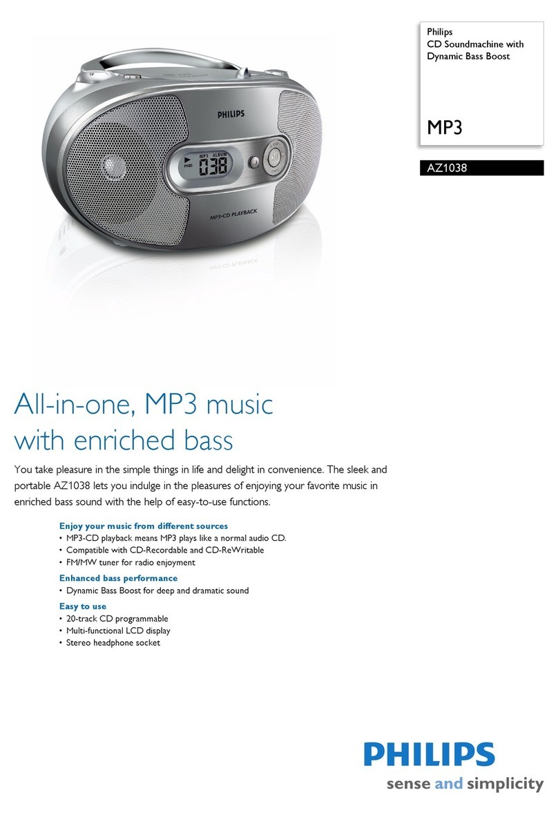 Philips AZ1038 Specification sheet