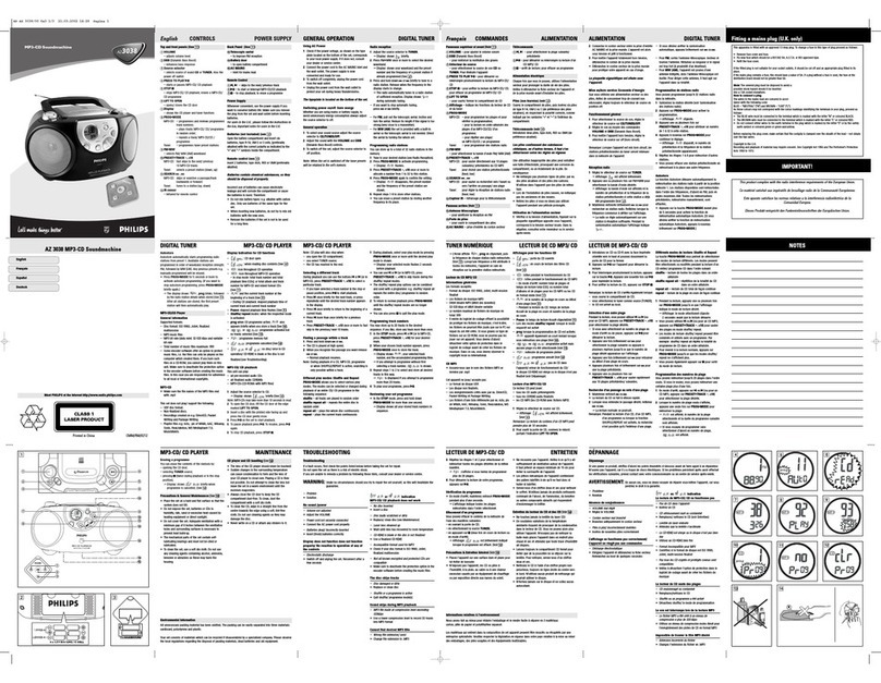 Philips AZ3038 User manual