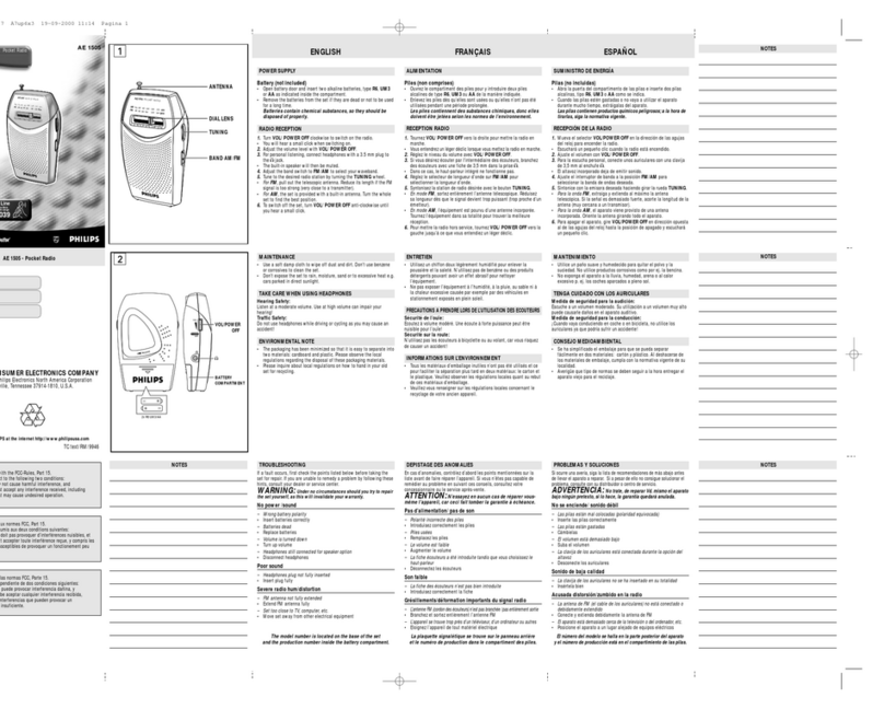 Philips AE1505 owner's manual