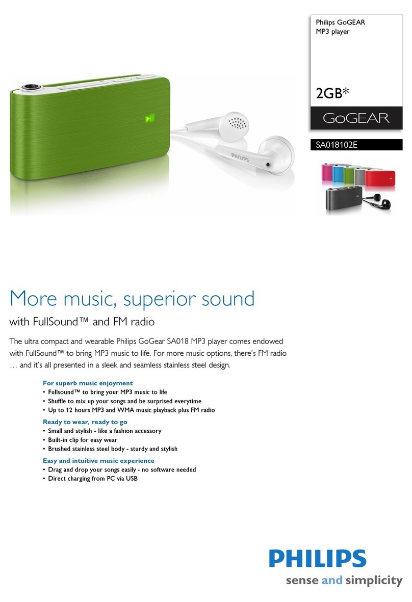 Philips GoGear SA018102E User manual