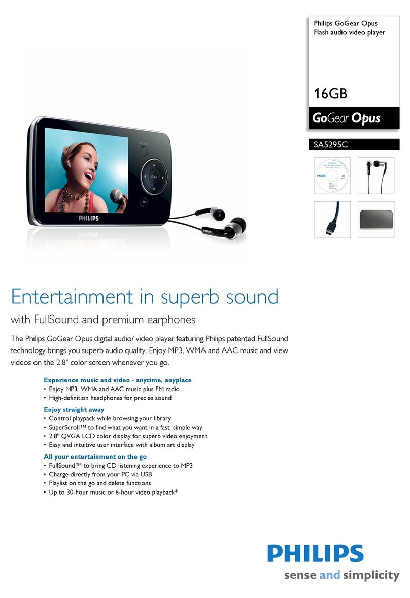 Philips GoGear Opus SA5295C Specifications
