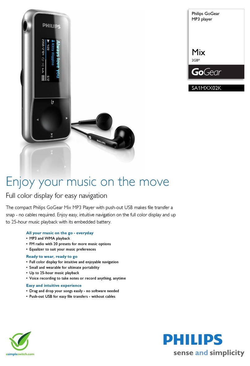 Philips GoGear Mix SA1MXX04K Specifications