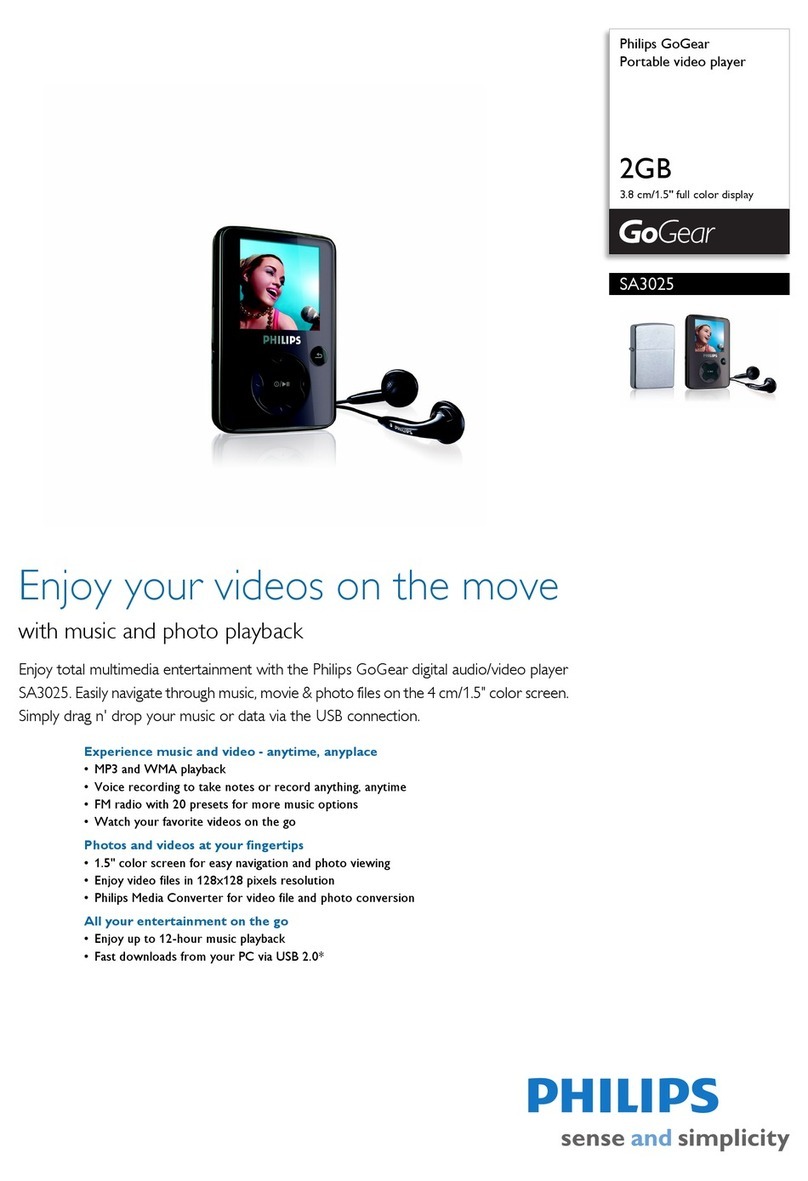 Philips SA3025 - GoGear 2 GB User manual