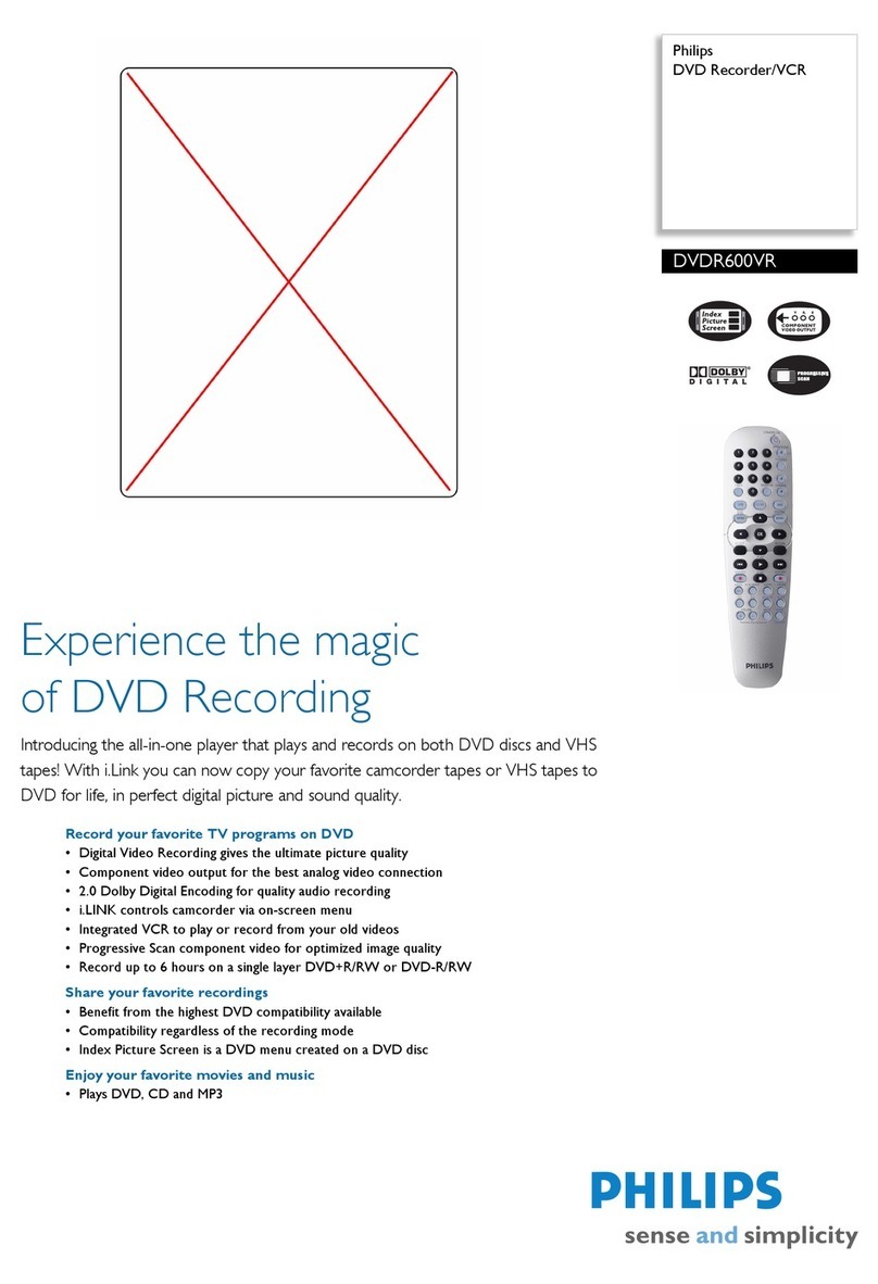 Philips DVDR600VR Specifications