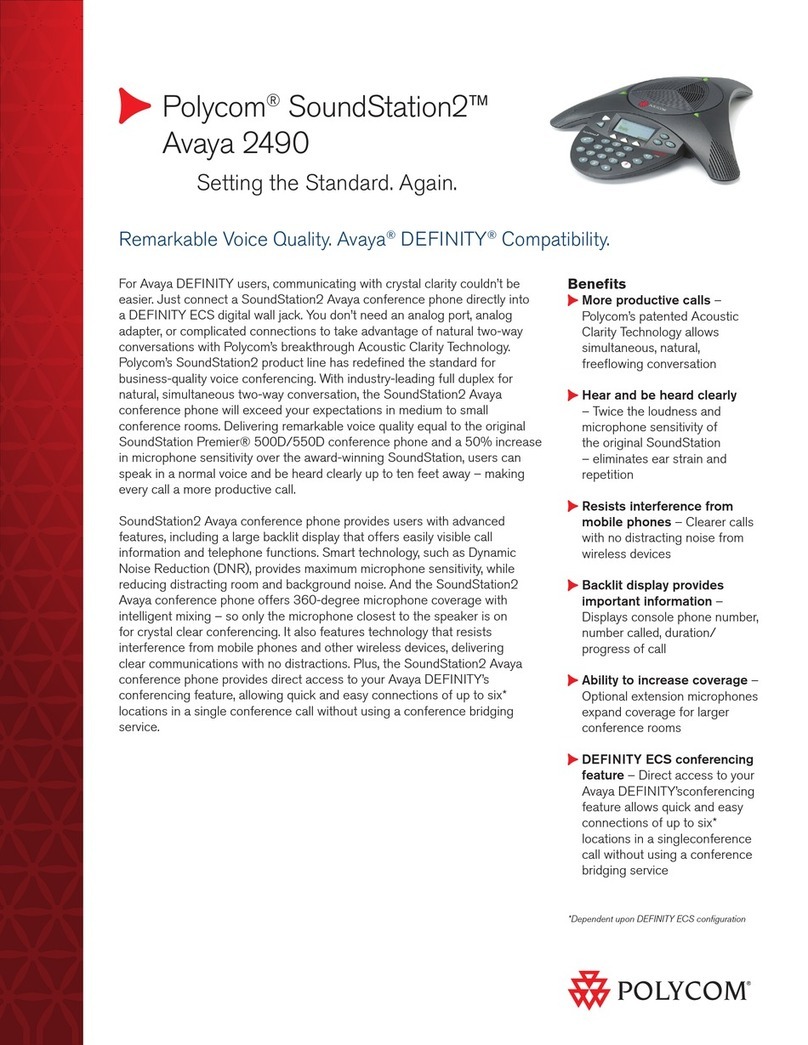 Polycom SoundStation2 Avaya 2490 User manual