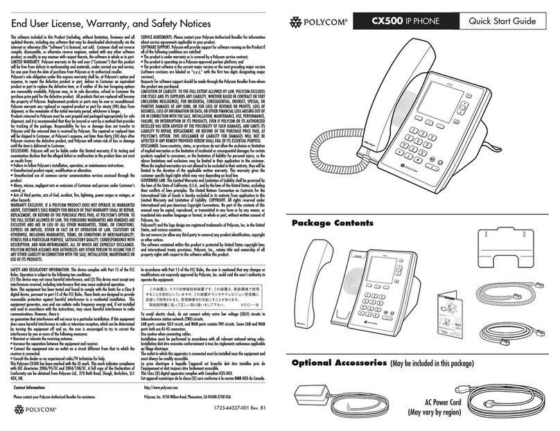 Polycom CX500 Lync Edition User manual