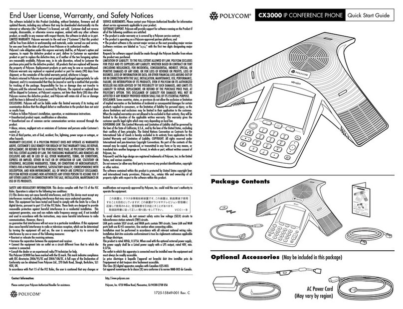 Polycom CX3000 User manual
