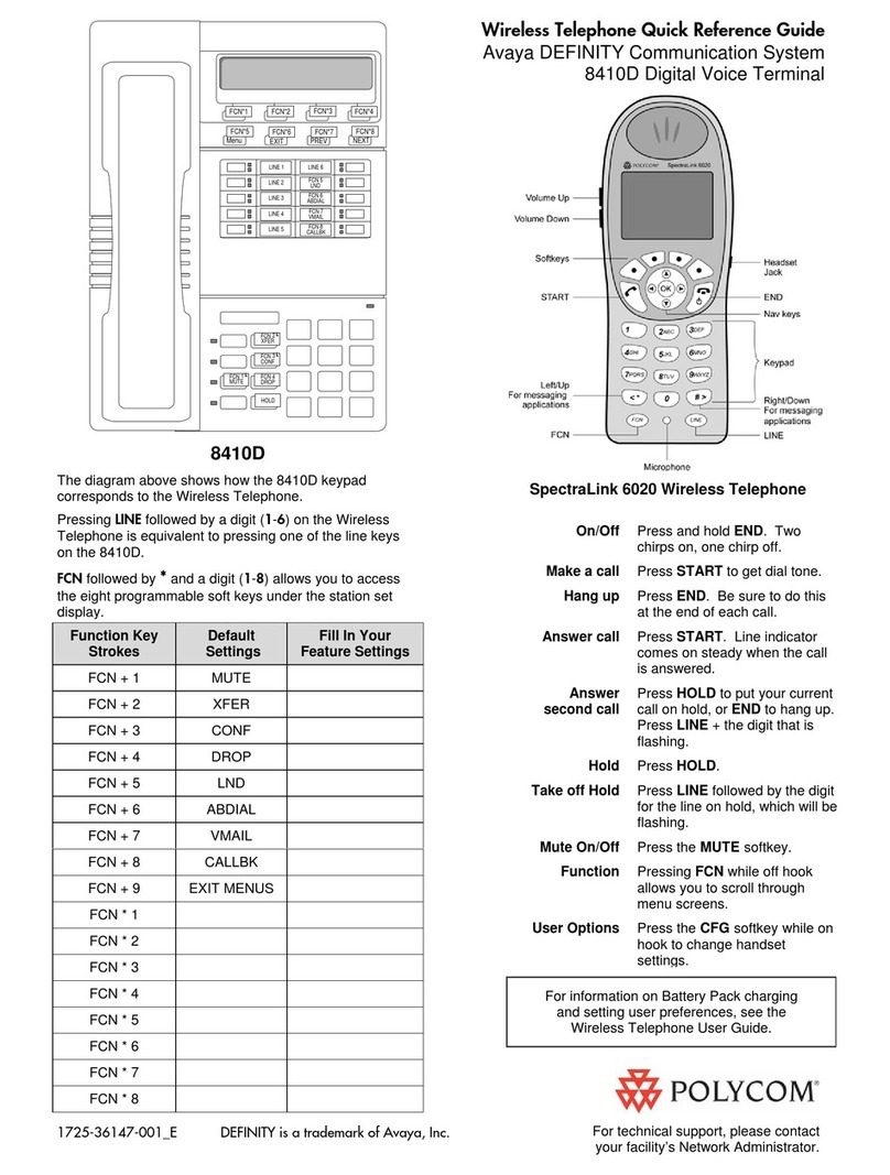 Polycom DEFINITY 8410D User manual