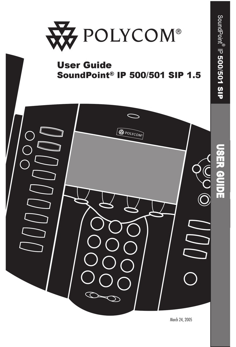 Polycom SoundPoint IP 501 SIP User manual Polycom SoundPoint IP 501 SIP User manual