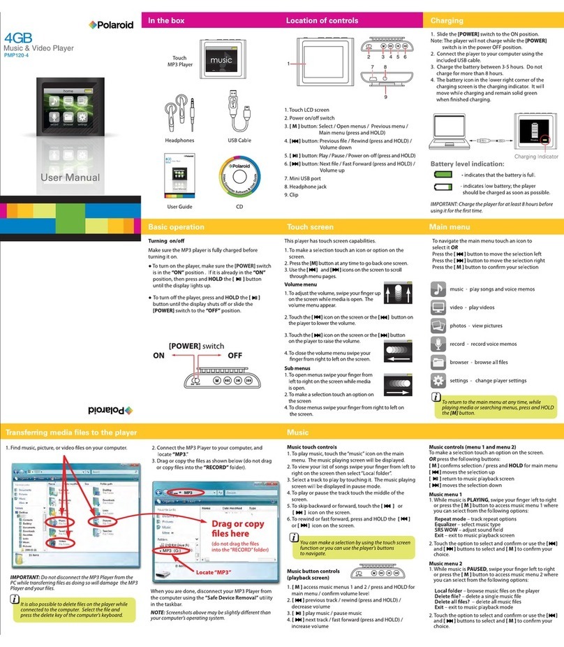 Polaroid PMP120-4 user manual