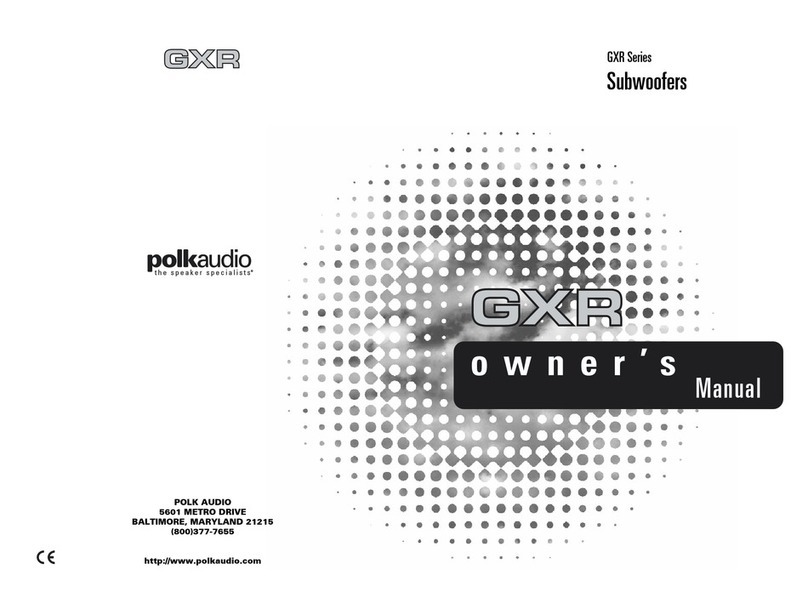 Polk Audio GXR Series owner's manual