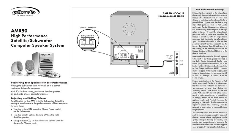 Polk Audio AMR50 User manual