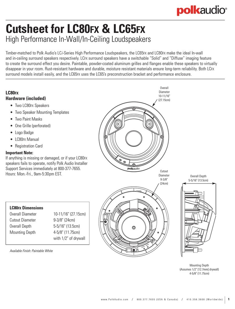 Polk Audio LC80FX Cutsheet