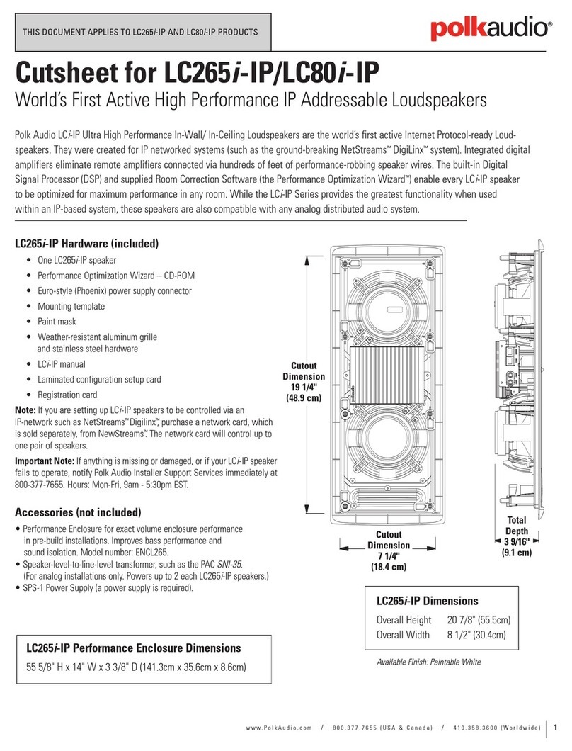 Polk Audio LC265I-IP User manual Polk Audio LC265I-IP User manual