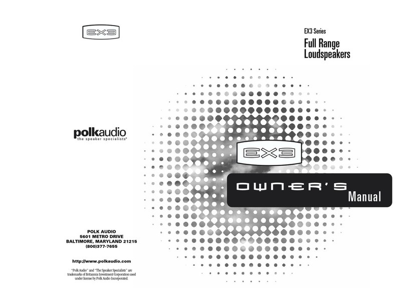 Polk Audio EX3 User manual Polk Audio EX3 User manual