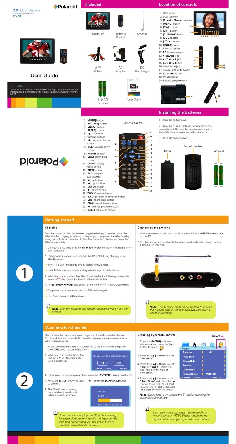 Polaroid PTV-701 user guide