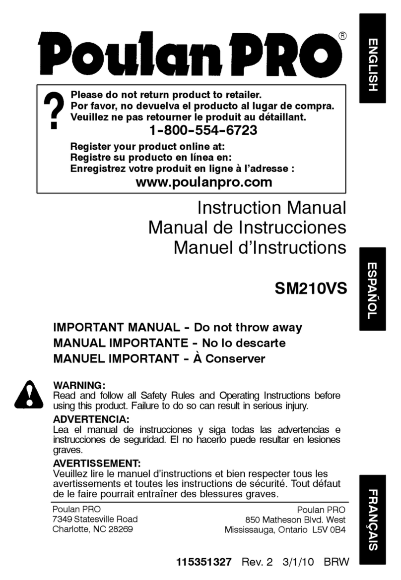Poulan Pro 115351327 instruction manual