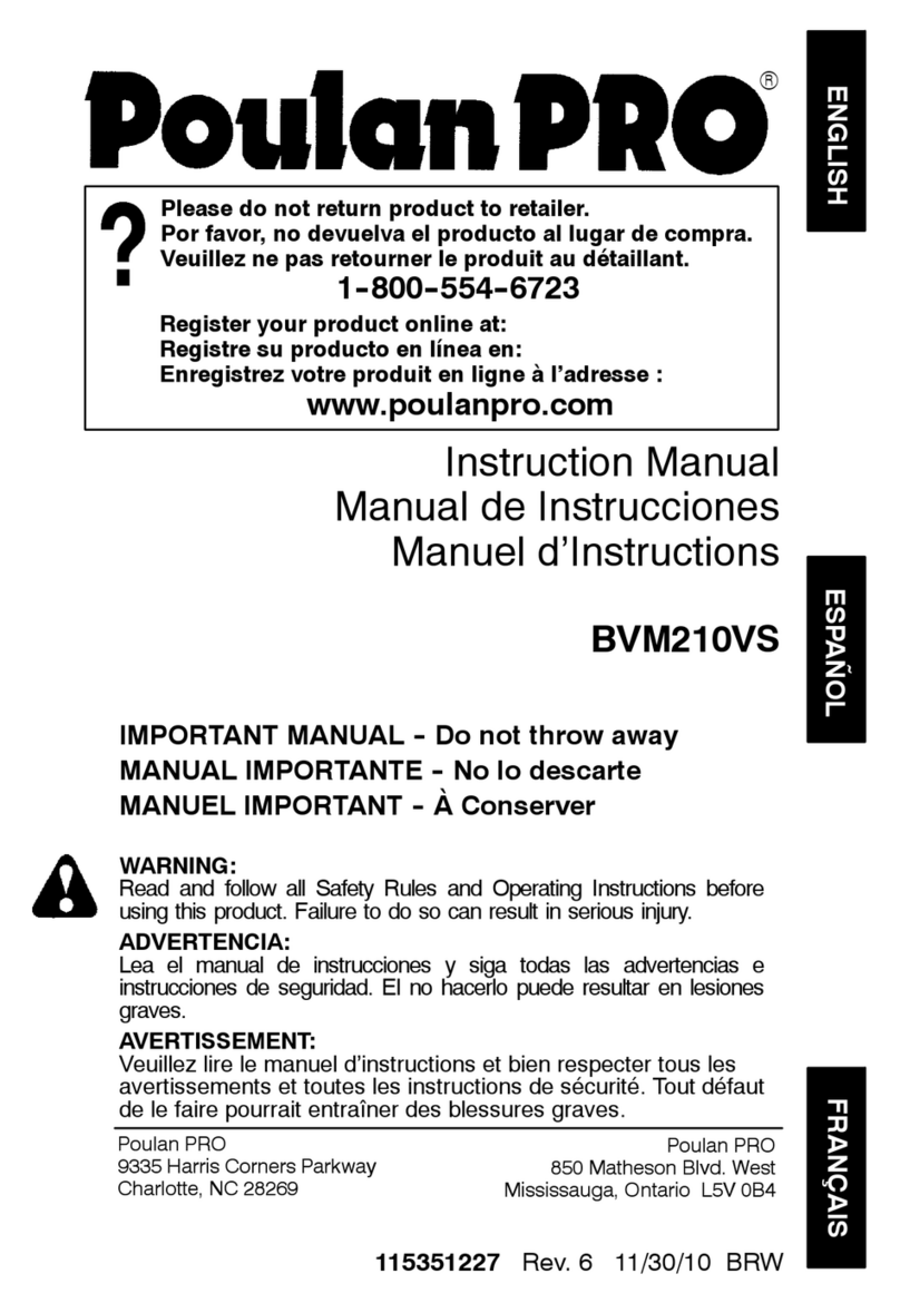 Poulan Pro 115351227 User manual