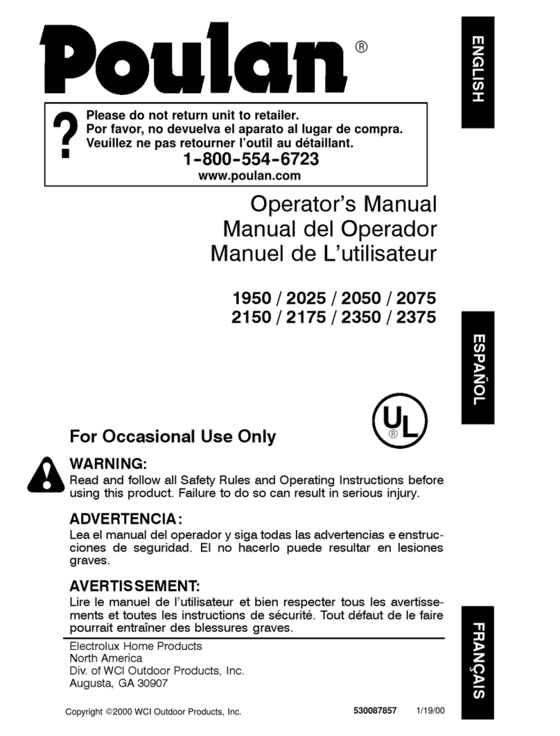 Poulan Pro 530087857 User manual