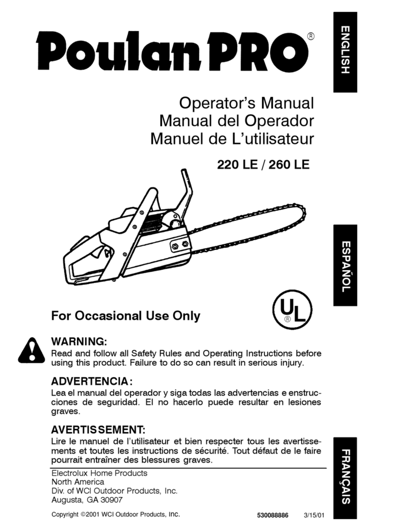 Poulan Pro 530088886 User manual