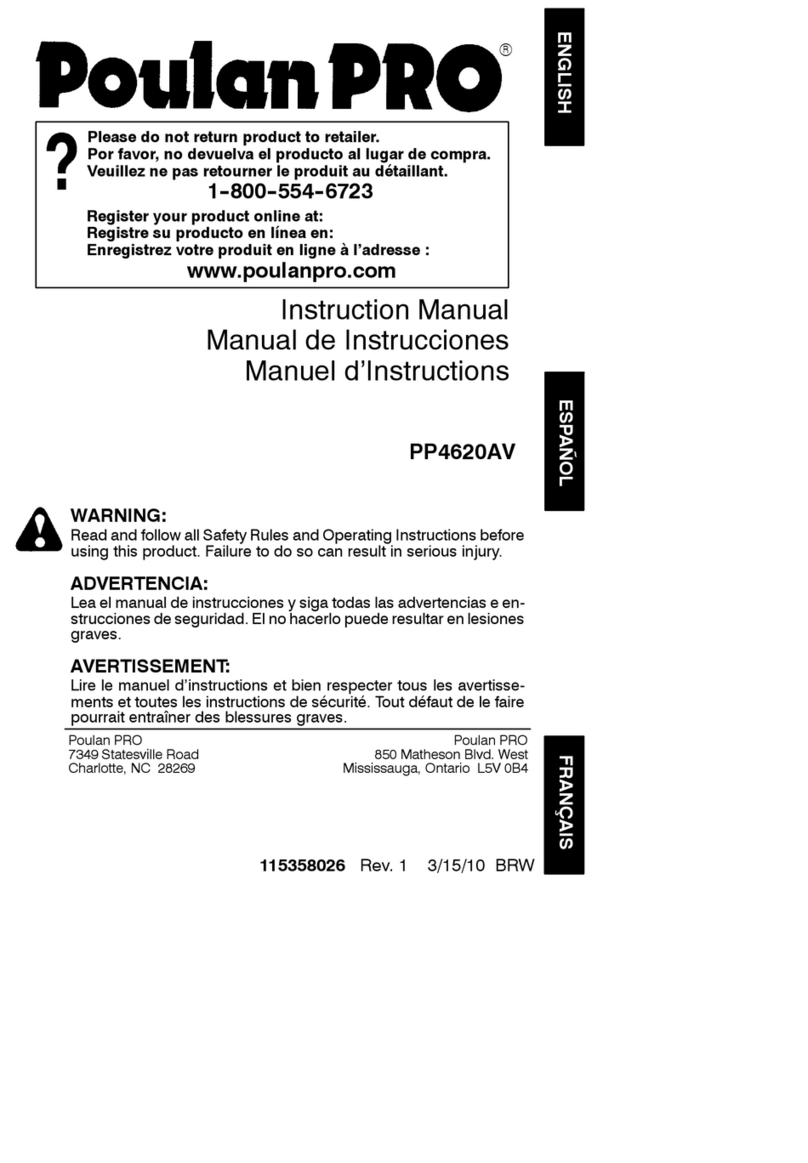 Poulan Pro 115358026 User manual
