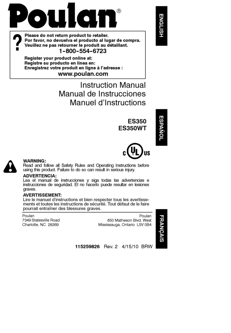 Poulan Pro 115259826 instruction manual