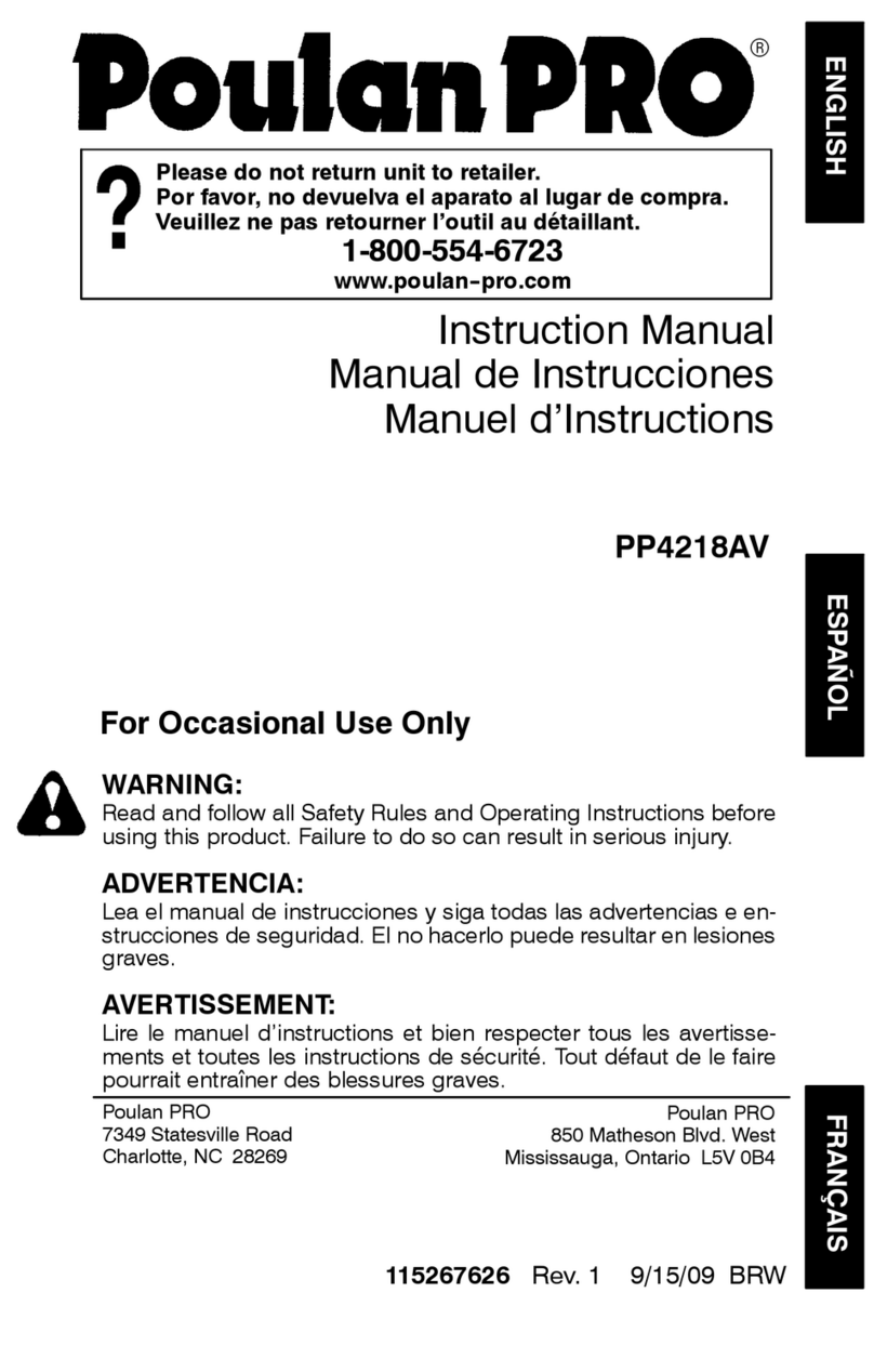 Poulan Pro 115267626 User manual