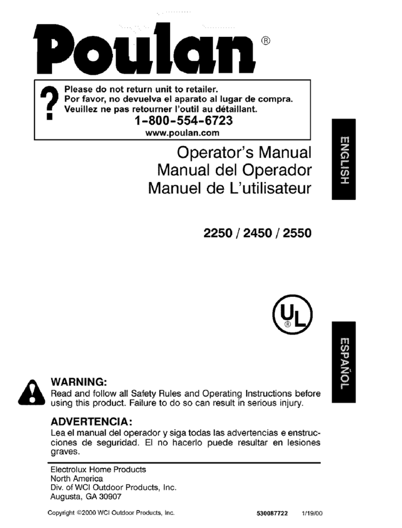 Poulan Pro WOODMASTER 2250 User manual