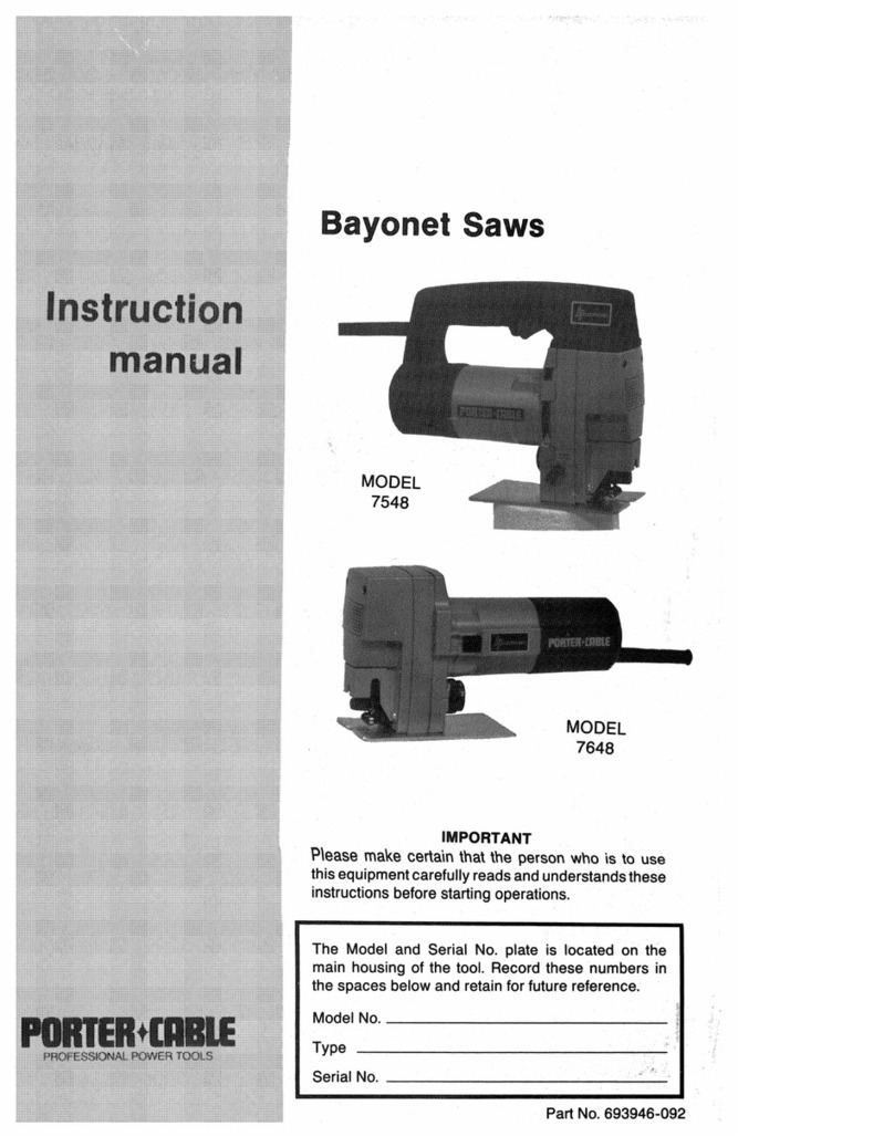 Porter-Cable BAYONET SAWS 7548 instruction manual