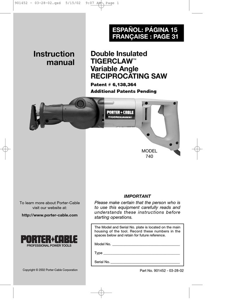 Porter-Cable TIGERCLAW 740 instruction manual