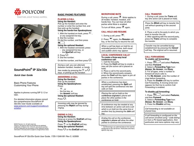 Polycom SoundPoint IP 32 Series Instruction manual