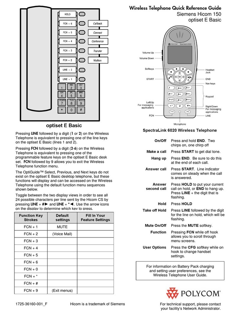 Polycom Siemens Hicom 150 User manual