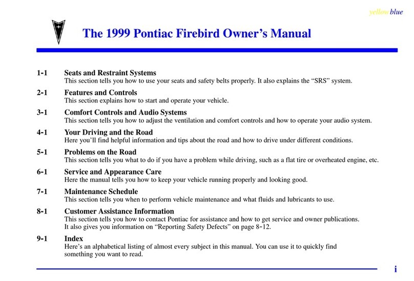 Pontiac 1999 Firebird User manual