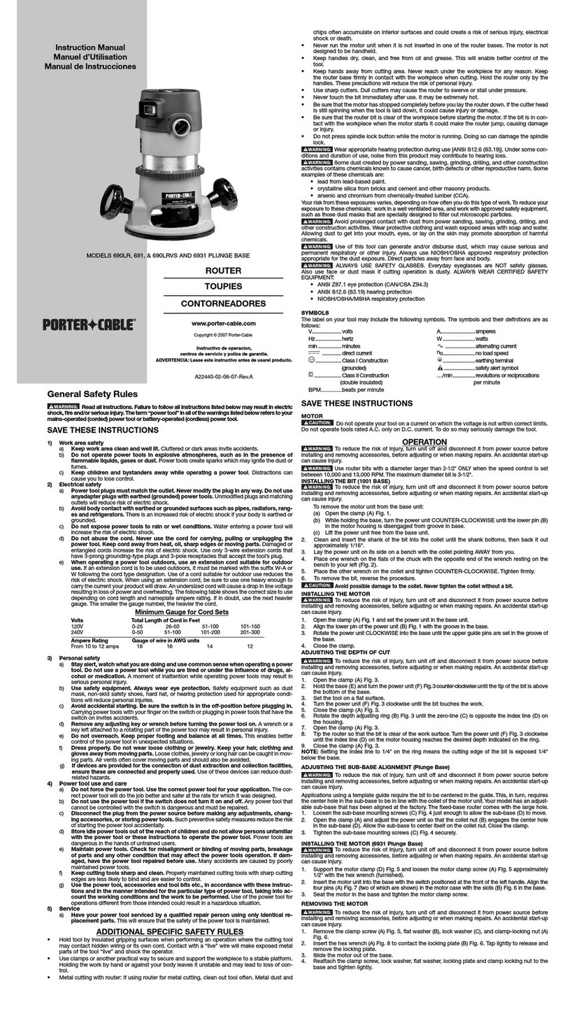 Porter-Cable 690LR instruction manual