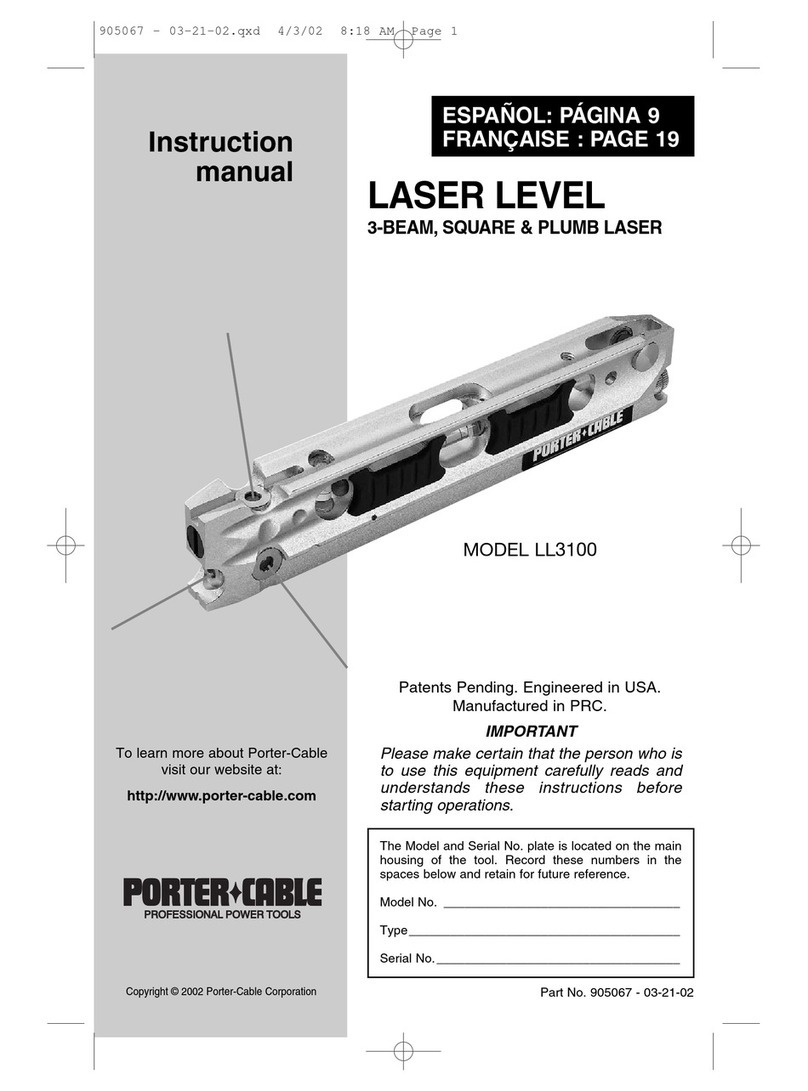 Porter-Cable LL3100 instruction manual