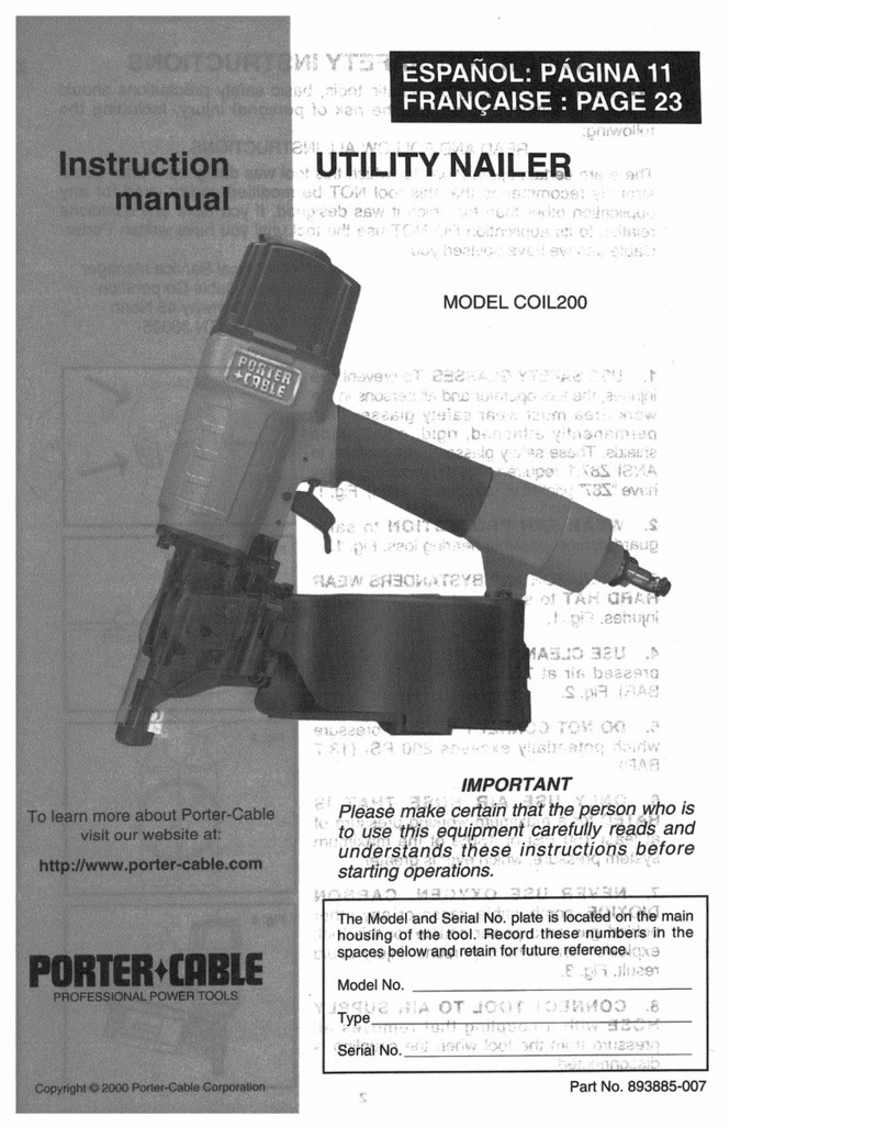 Porter-Cable 893885-007 instruction manual