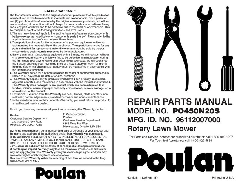 Poulan Pro 96112007000 Repair parts manual