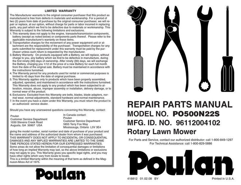 Poulan Pro PO500N22S Owner's manual