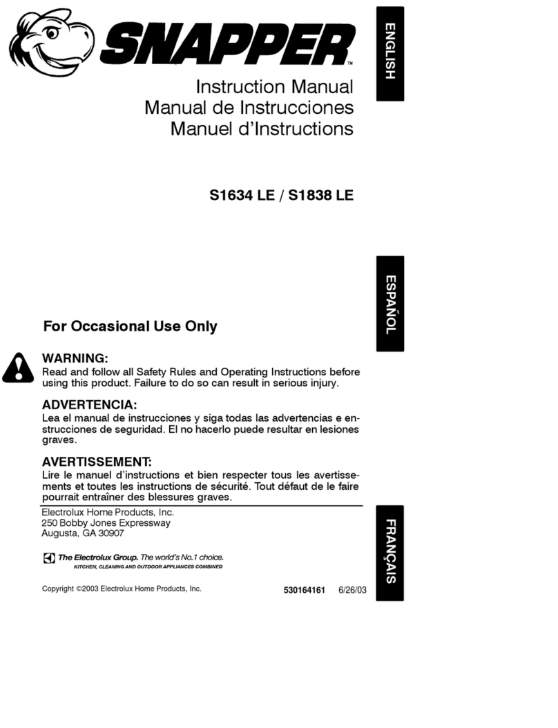 Snapper S1634 S1838 User manual