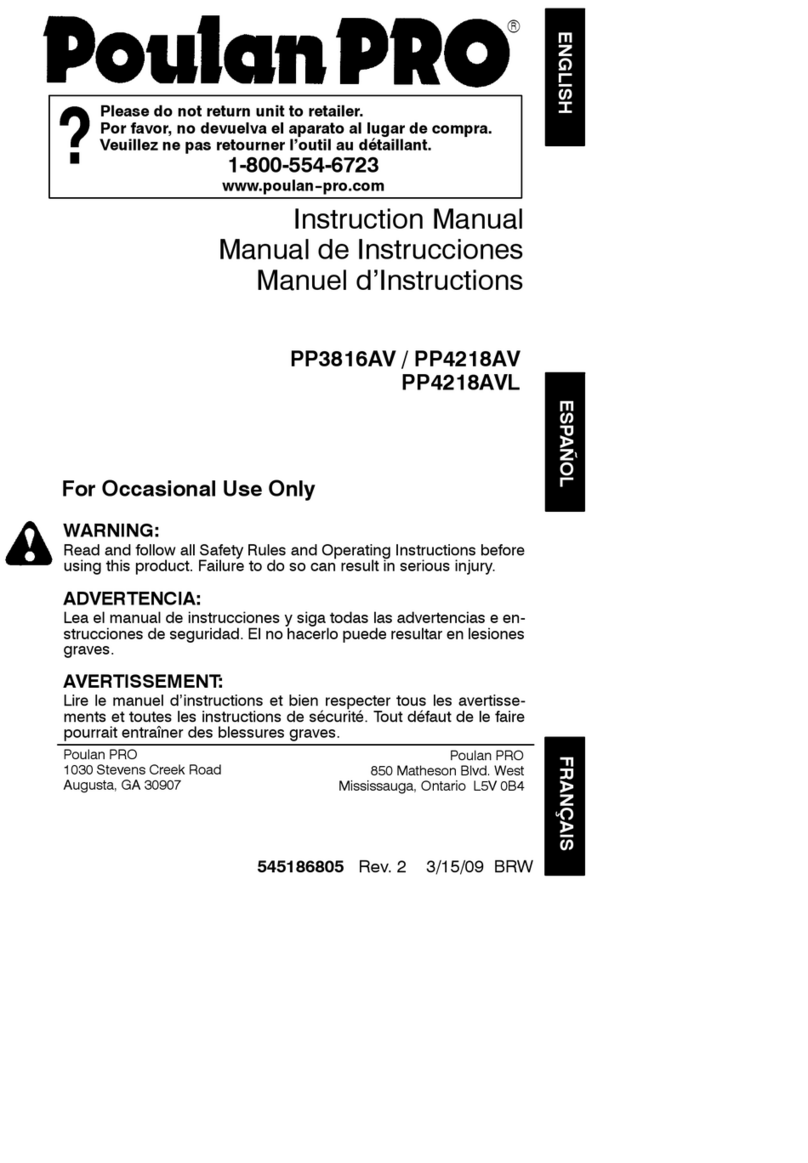 Poulan Pro 545186805 User manual