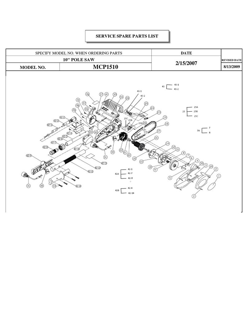 Poulan Pro MCP1510 Service spare parts list